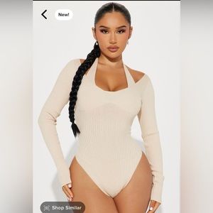 Corinna Ribbed Bodysuit (Cream)